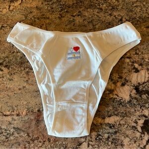 Elegant White Women's Panties with Heart Detail